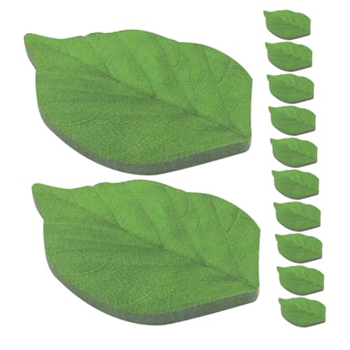 Gadpiparty 12 Packungen Blatt Notizblock Einladung geformt klein Memo-Notizblöcke Pinnwandblätter Pads Blatt Notizzettel Grüne Haftnotizen hinterlässt Aufkleber süße Bürovorräte Papier Green von Gadpiparty