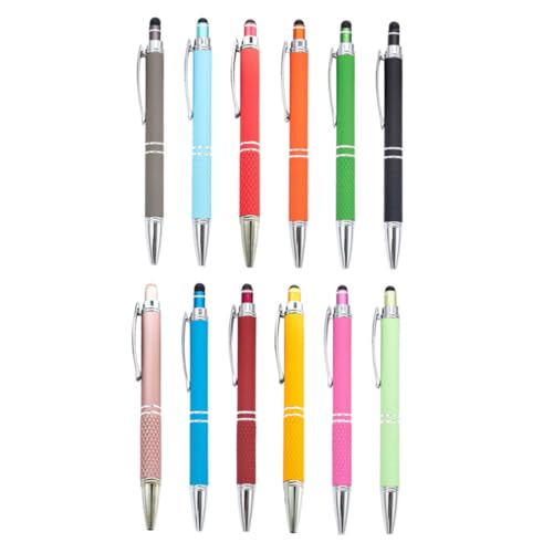 Gadpiparty 12 Stück Kugelschreiber Aus Metall Tintenstifte Mit Mittlerer Spitze Regenbogenstifte Stifte Für Frauen Orangefarbener Tintenstift Tintenstifte Masse Stifte Mit Stylus-Spitzen von Gadpiparty