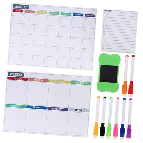 Gadpiparty 12 Stück Magnetischer Kühlschrankmagnet Kühlschrank Kalender Magnettafel Speisekarte Mahlzeit Notizblock Magnetischer Kalender Essensplaner Umweltschutzgummi Magnetisch von Gadpiparty