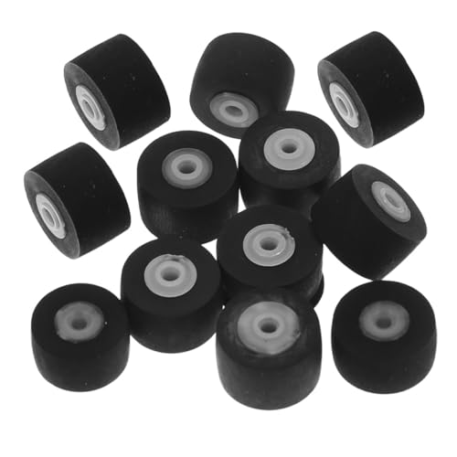 Gadpiparty 12 Stück Pullradlager Lagerrolle für Video Andruckrolle für Audio Andruckrolle für Recorder Stereo Player Prise Roller Schreibermaschine Andruckrolle Plastik Black von Gadpiparty