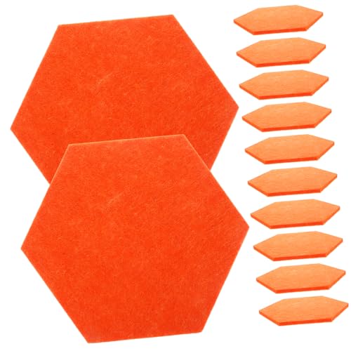 Gadpiparty 12 Stück Sechseckige Filzplatte akustisch hoch Wand Planke deko Memo-Schwarzes Brett Notiztafel für Notizen Bulletin-Kacheln Schwarzes Brett des Büros gefühlt Orange von Gadpiparty