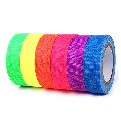 Gadpiparty 12Rollen Neon Klebeband Fluoreszierendes UV Gaffer Tape Für Party Und Kreative Deko Projekte von Gadpiparty