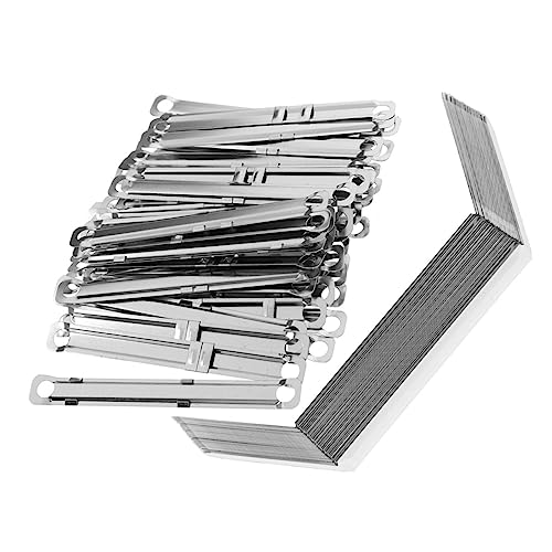 Gadpiparty 150 Stück Bindeclip aus Metall Wirbelsäule 2-Loch-Bindereinsätze Buchbindeklammern Büroklammern Bindung Datei büroartikel büromaterial Papiermechanismus bindende Rückenkämme Silver von Gadpiparty