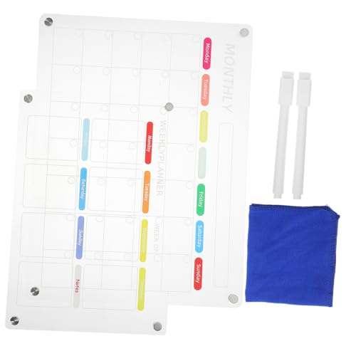 Gadpiparty 1Satz Magnetische Trockenlöschtafel für Kühlschrank Transparente Planungstafel Abwischbar mit Wochen und Monatskalender Design für Tägliche Notizen und Organisation Gadpiparty 1Satz Magnetische Trockenlöschtafel für Kühlschrank Transparente Planungstafel Abwischbar mit Wochen und Monatskalender Design für Tägliche Notizen und Organisation von Gadpiparty