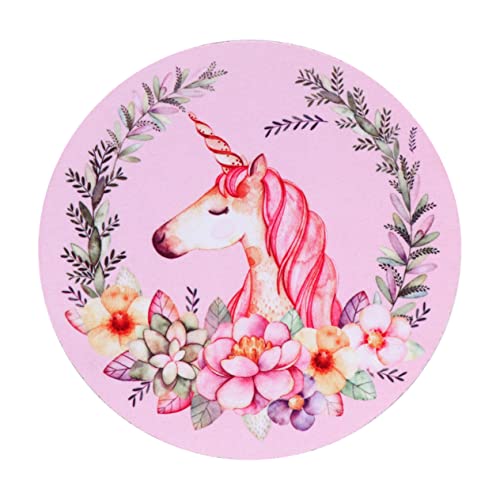Gadpiparty 1Stück Runder Mauspads mit Einzigartigem Einhorn Design Ergonomisch mit Gel Handgelenkauflage Rutschfester Gummiboden Büro und Home Office Einfach zu Reinigen und Pflegen von Gadpiparty