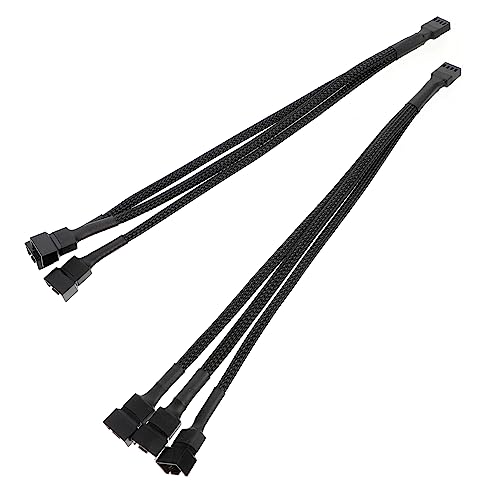 Gadpiparty 2 STK 4p Computerlüfterkabel Computer-Trennzeichen drehbare Dekorationen temperatur Steuerung temperatursteuerung Konverter für ATX-gehäuse 3-Wege-Lüfter-Verlängerungskabel Black von Gadpiparty