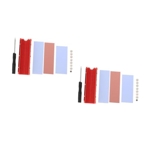 Gadpiparty 2 Sätze Kühlkörper Kühlkörper Für Kühlspannung SSD Kühler Lamellenreglermodul Halbleiter Thermoelektrische Schnellspannfederstangen CPU Wärmeplatte Kupferrot von Gadpiparty