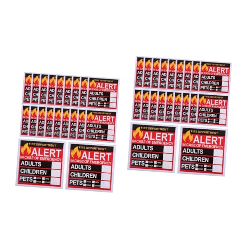 Gadpiparty 2 Sätze Sicherheitsalarmaufkleber Notfallschild Für Die Rettung Von Haustieren Feuer Aufkleber Vinyl Notfall-rettungsaufkleber Finder-aufkleber Brandschutzaufkleber 20 Blätter * 2 von Gadpiparty
