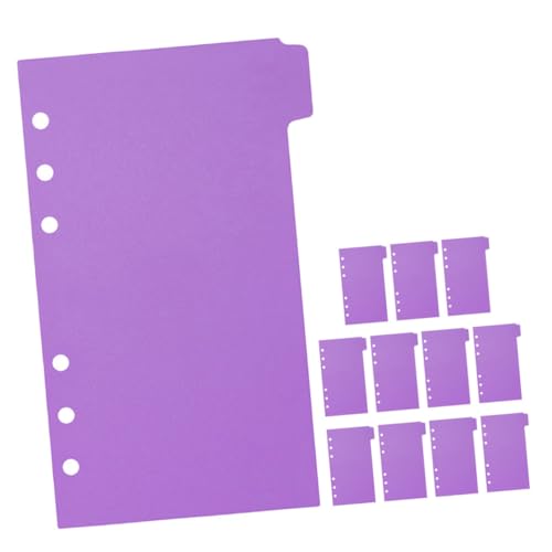 Gadpiparty 2 Sätze Trennpapier mit Index-Tab-Teiler Rezept für Registerkarten Buchseite Notizbuch Ordnerteiler aus Kunststoff Ordner-Taschenteiler Ordnertrenner süß pp Violett von Gadpiparty