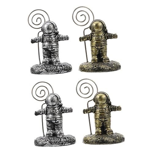 Gadpiparty 2 Sets 2 Stück Astronaut Visitenkartenhalter Memohalter Memoklemme Büroklammern Bild Festklammer Kartenhalter Schreibtischschmuck Fotoklammer Für Klammer Metallring von Gadpiparty