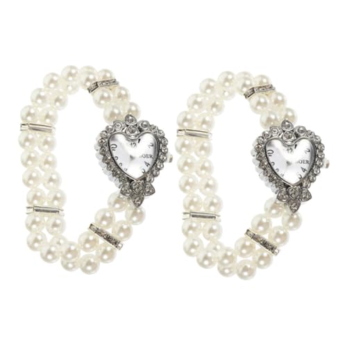 Gadpiparty 2 Stück Armbanduhr Elegante Uhren für Damen Schauen Sie den Gurt für Frauen an Uhrenarmband für Damen Uhren für Damen Vintage süße Uhren für Damen Perlenuhr Imitationsperlen Weiß Gadpiparty 2 Stück Armbanduhr Elegante Uhren für Damen Schauen Sie den Gurt für Frauen an Uhrenarmband für Damen Uhren für Damen Vintage süße Uhren für Damen Perlenuhr Imitationsperlen Weiß von Gadpiparty