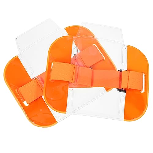 Gadpiparty 2 Stück Ausweishalter Armband Ausweishalter Visitenkartenhalter Lanyards Ausweishalter Arbeiterkartenhalter Personalausweishalter Elastisch Pvc Orange von Gadpiparty