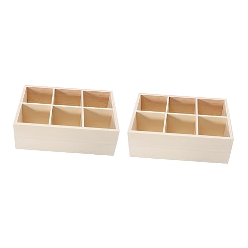 Gadpiparty 2 Stück Box 6 Desktop Storage Rack Organizer Werkzeuge Aufbewahrungskoffer Praktischer Kleinigkeitenbehälter Handgefertigte Modell Displayboxen Kleinigkeiten Organizer Holz von Gadpiparty