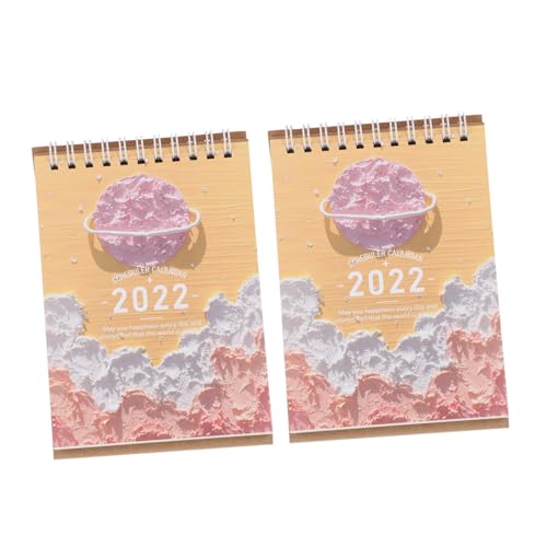 Gadpiparty 2 Stück Desktop-Tischkalender 2022 büro kalender tischkalender basteln organizers tiarys desk calendar Büro-Notizbuch Office-Desktop-Kalender Desktop-Kalender 2022 Papier Yellow von Gadpiparty