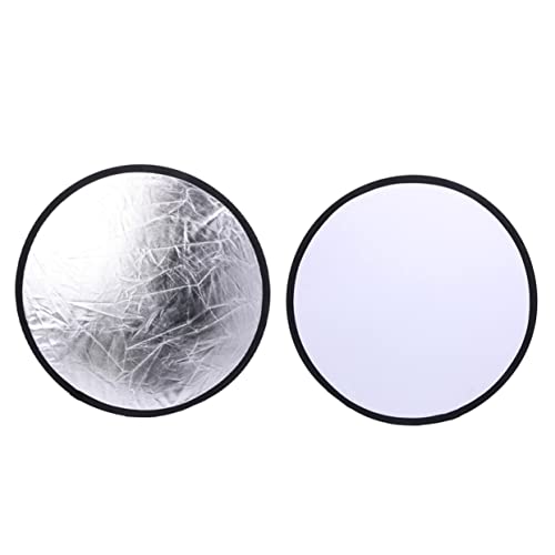 Gadpiparty 2 Stück Rundes Lichtpad LED Ständer Kamera Blitzdiffusor Runder Reisespiegel Vergrößernde Reisespiegel Reflektoren Fotoreflektor Requisite Kreis Silbernes Nylontuch Mit von Gadpiparty