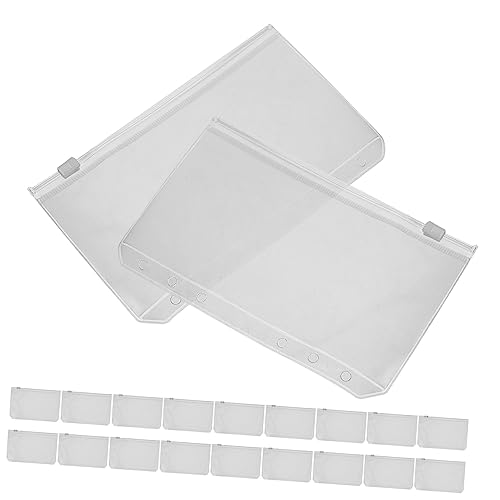 Gadpiparty 20 Stück Reißverschlusstasche Bindetasche Mit Reißverschluss Aufbewahrungsbeutel Für Lose Blätter Ordner Mit Reißverschluss Reisen Wiederverschließbar Groß Weiß Pvc von Gadpiparty