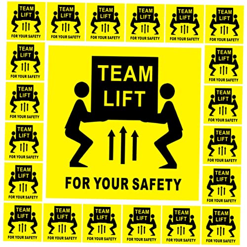 Gadpiparty 200 Stück Übergewichtige Aufkleber Team-Lift-Warnaufkleber Warnabziehbilder Du Team Lift Aufkleber Warnhinweis Aufkleber Warnungen zum Sicherheitsbetrieb Team-Lift-Symbol-Aufkleber von Gadpiparty