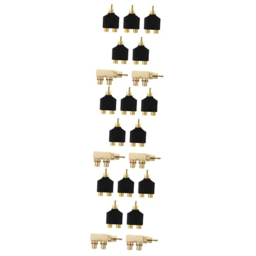 Gadpiparty 21 Stck. Kupfer-AV-Audio-Splitter video recorder videokassettenrekorder video kassetten recorder fernseher Konverter männlich Splitter-Adapter 90-Grad-Splitteranschluss Legierung von Gadpiparty