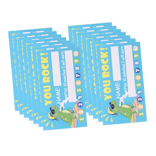 Gadpiparty 250 Stück Punch Card Rewards Studenten Lochkarten Belohnungen motivierend für geschäftliche Treuekarten Bonuskarten Sammelkarte Lehrmittel Papier Light Green von Gadpiparty