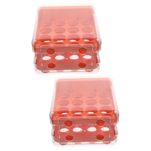 Gadpiparty 2St Aufbewahrungsbox für Eier Spender zur Aufbewahrung von Eiern doppelt Eierhalter egg holder for refrigerator Schubladen aus Kunststoff praktische Eierablage tragbar von Gadpiparty