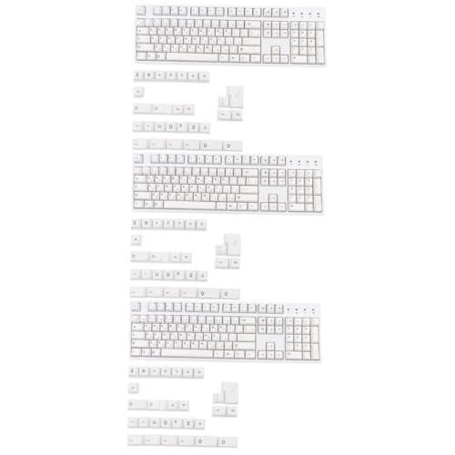 Gadpiparty 3 Sätze Tastenkappe Mechanische Tastaturen Tastaturmechanik Mechanikerzubehör Tastatur-dekor Laptop-Tastatur Computertastaturen Tastaturkappen Fortschrittlich Schutzfilm Weiß Pbt von Gadpiparty