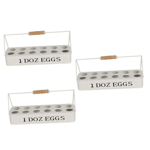 Gadpiparty 3 Stk Tragbare Eierablage Korb zum Sammeln von Eiern 1 Dutzend Eierhalter eiertablett egg tray Gemüsefach Essenstablett sicherer Eierhalter Korb zum Fixieren von Eiern von Gadpiparty