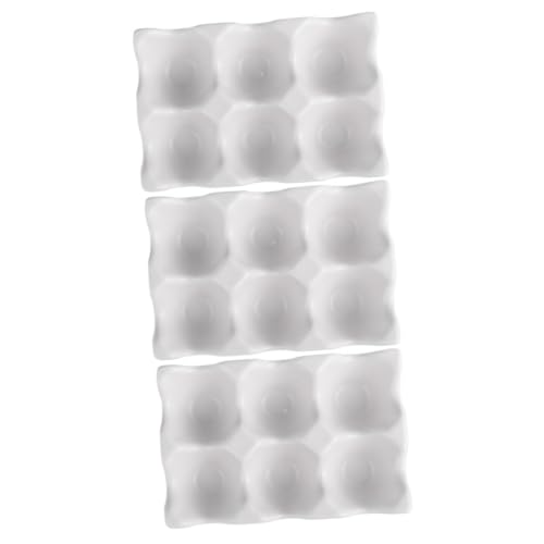 Gadpiparty 3 Stück 6 Eierhalter aus Keramik Eierhalter-Tablett kühlschränke refrigerator praktische Eierablage Eierschale mit 6 Gittern Dropshipping Eierregal Küchenwaren Weiß von Gadpiparty