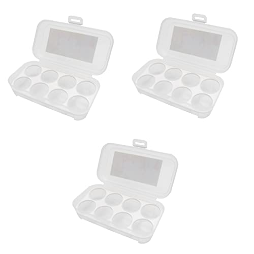 Gadpiparty 3 Stück 8Er-Box Aufbewahrungsbehälter für Eier wiederverwendbar Tabletts zum Servieren von Speisen kühlschrankorginizer kühlschranl organisator tragbarer schubladen pp von Gadpiparty