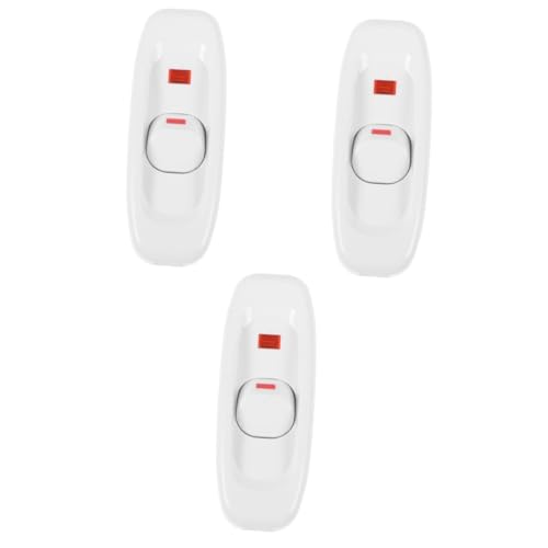 Gadpiparty 3 Stück Alter Style Hand-Pinch-Schalter Austausch des Netzschalters retro Ersatz neben dem Lampenschalter Nachttischlampen-Schalterteil Kupferkern Weiß von Gadpiparty