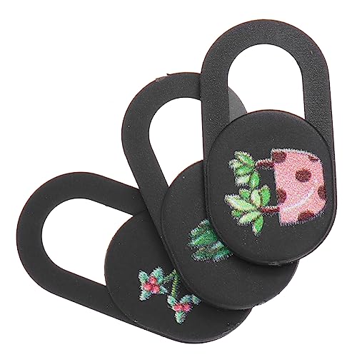 Gadpiparty 3 Stücke Kameraabdeckung Abdeckung handykamera kameraschutz Kappe Blumen-Kamera-Abdeckfolie Netz Luft Aufkleber Webcam-Abdeckung vergießen Webcam-Cover ABS-Kunststoff Black von Gadpiparty