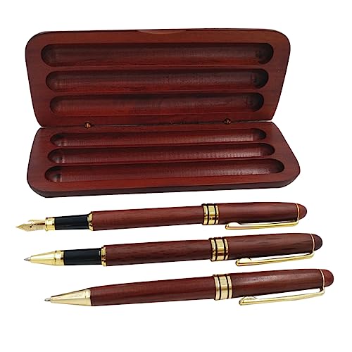 Gadpiparty 3Stücke Teiliges Stifte Aus Ahornholz Mit Kugelschreiber Füllfederhalter Und Gelstift Für Kalligraphie Jubiläumsfeiern Und Vatertagsgeschenke von Gadpiparty