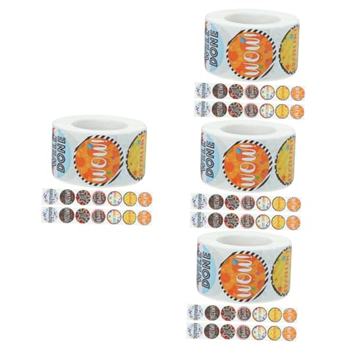 Gadpiparty 4 Rollen Belohnungsaufkleber ästhetisch Vinyl farbig Kleinkinder selbstklebende ermutigende Aufkleber Ermutigungsaufkleber Kindergartenaufkleber Kupferplattenaufkleber von Gadpiparty