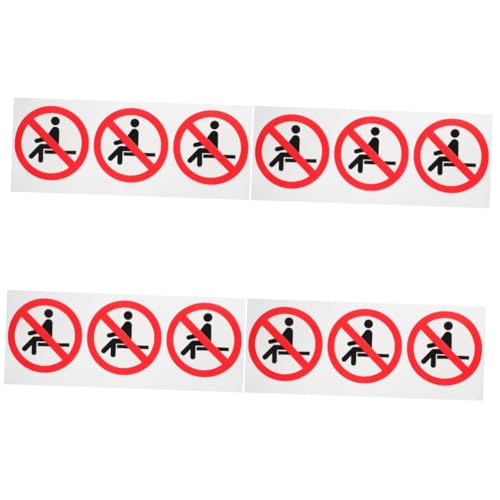 Gadpiparty 4 Sätze Warnaufkleber Kein Aufforderungszeichen Schild Etiketten Warnen Vinyl Klein Abziehbilder Wand Notfall Warnung Alarm Lager Rot Pvc Selbstklebend 3 Stück * 4 von Gadpiparty