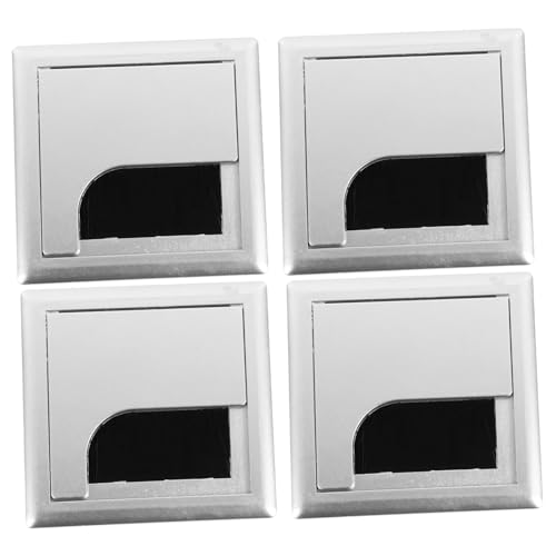Gadpiparty 4 Stück Drahtbox Schreibtisch kabelmanagement kabelschutz Kabelversteckhilfe lankabelverbindung kabelkasten Kabelclips Kabel Halter Netz Drahtloch Kabellochabdeckung Plastik Silver von Gadpiparty