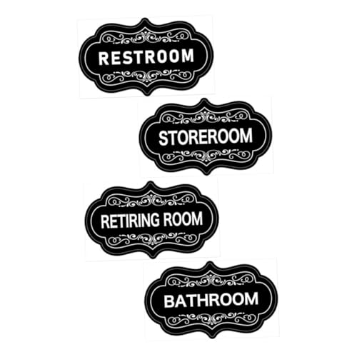 Gadpiparty 4 Stück Logo-Aufkleber Vinyl Tür Universal- Gold Zeichen modern Indikator Bitte Etiketten Toilettenschild Badezimmer-Etikett Toilettenaufkleber PVC Black Gadpiparty 4 Stück Logo-Aufkleber Vinyl Tür Universal- Gold Zeichen modern Indikator Bitte Etiketten Toilettenschild Badezimmer-Etikett Toilettenaufkleber PVC Black von Gadpiparty