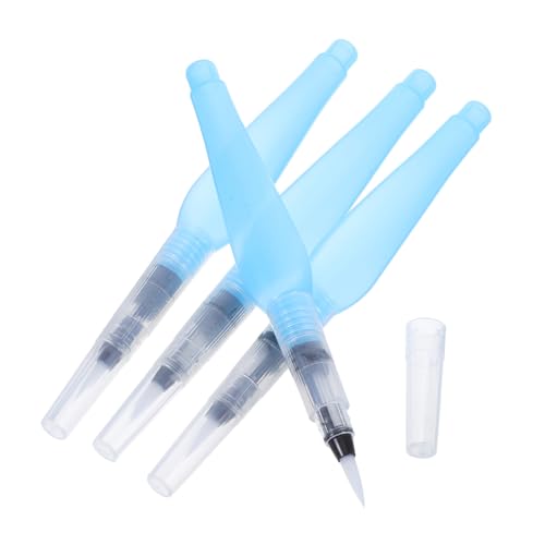 Gadpiparty 4 Stück Mit Wasser gefüllter Nylon-Malstift Farbige Pinsel Künstler Pinsel Set farben mischen Aquarellmalset nachfüllbarer aquarellpinsel Wasserfarben-Pinselstifte Kunststoff Blue von Gadpiparty