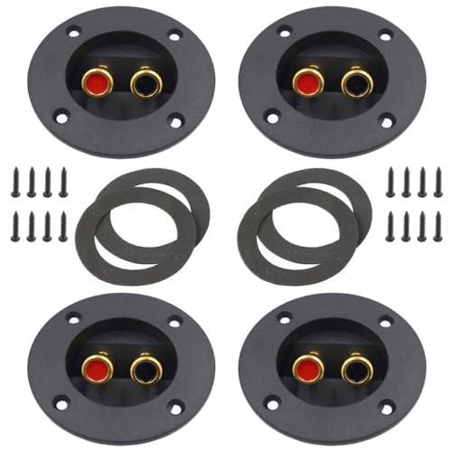 Gadpiparty 4 Teilige Audio Anschlussdose Erdungsschiene Lautsprecherkabel Lautsprecher Kit Monitor Lautsprecheranschlüsse Lautsprecher Flachstecker Subwoofer Subwoofer von Gadpiparty