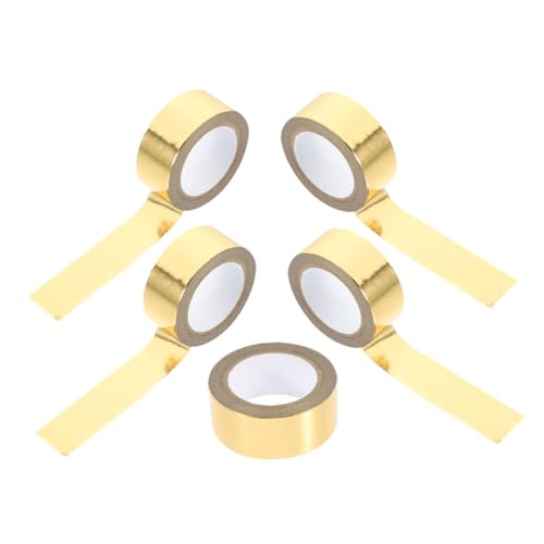 Gadpiparty 5 Rollen Scrapbook-Klebebänder selber machen Grafikband Streifen Archiv Bastelband Vinyl Klebeband für Scrapbooking Breites Washi-Tape Folie Washi Tape Tagebuchband Papier Golden von Gadpiparty