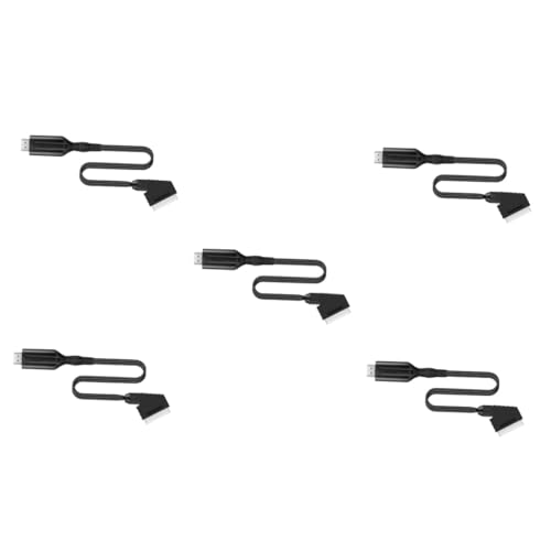 Gadpiparty 5 Stück Direktverbindungskonvertierungslinie Video-Audio-Upscale-Konverter Audio-Video-Konverter Scart-Kabel Videoskalierer Videoadapter Gummi Black von Gadpiparty