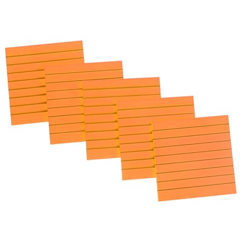 Gadpiparty 5 Stück Zeilennotenpapier täglich Aufkleber bunt selbstklebend Notizbilder multi Kompakte Notizpolster Büro-Notizblöcke tragbare Notizblöcke das Haustier Orange von Gadpiparty