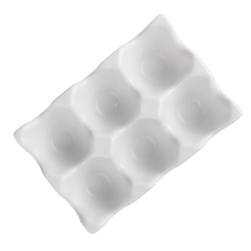 Gadpiparty 6 Schubladen-Organizer Keramik Eierkarton Eierhalter für den Kühlschrank Aufbewahrungsbehälter für Eier Kühlschrank-Eierhalter Haushalt Eierschale Eiergitter Eierregal Eierständer von Gadpiparty
