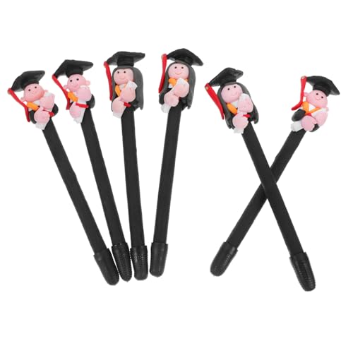 Gadpiparty 6 Stück Dr. Kugelschreiber Doktoranden schreiben Stifte mehrere für schulsachen stifte Schulbedarfsstift bleistift Charakter-Kugelschreiber Schüler Kugelschreiber Polymer-Ton Black von Gadpiparty
