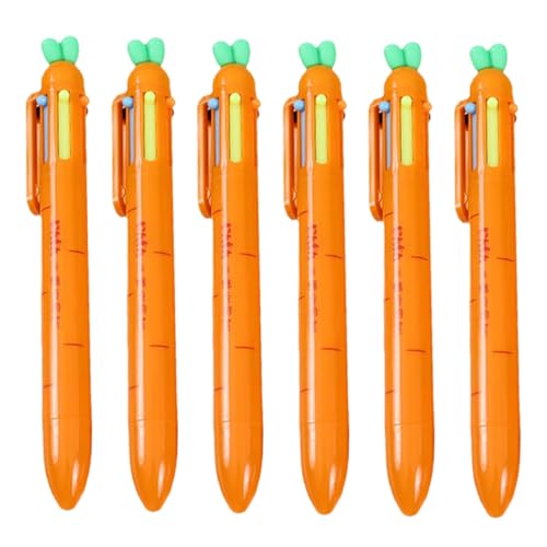 Gadpiparty 6 Stück Karotten-kugelschreiber Shuttle-stifte Mehrfarbiger Stift in Einem Textmarker Stifte Für Die Schule Stifte Masse Tagebuchstifte Rosa Schreibtischzubehör Plastik Orange von Gadpiparty