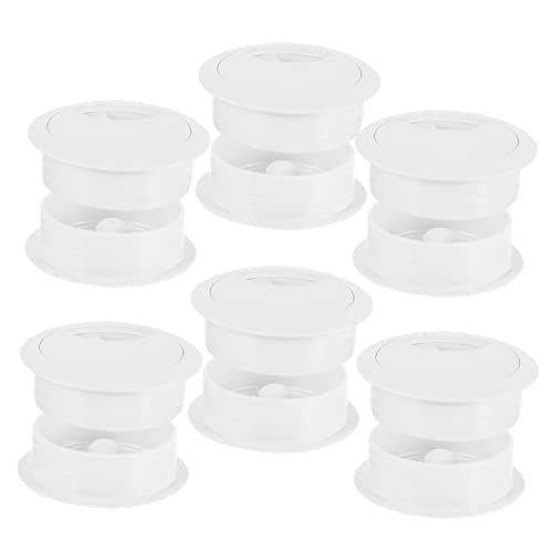 Gadpiparty 6St Abdeckung zum Einfädeln von Computertischen groß Kabel-Organizer-Clips Inhaber Drahtloch USB Kabellochabdeckung für den Schreibtisch Schreibtischtülle 50 mm ABS-Kunststoff Weiß von Gadpiparty