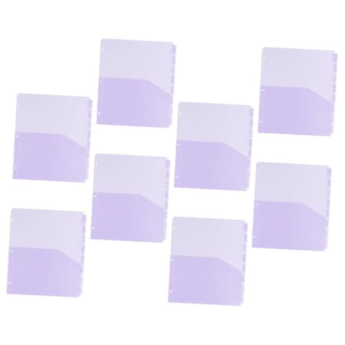 Gadpiparty 8 Stück 3 Dokumententrenntasche Ordner Taschen Organisatoren Schreibtisch für Schreibwaren mehrere Geschäft dokumentieren Office-Tab-Teiler pp Violett von Gadpiparty