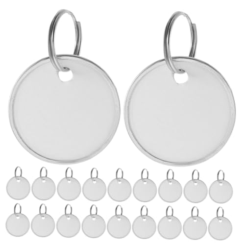 Gadpiparty 80 Stück Runder Anhänger Autos gepäck Runde Form schlüsselanhanger schlüssel organisieren Schlüsselanhänger mit Anhänger Schlüsselanhänger mit Ring Rucksack-ID-Tag Papier Silver von Gadpiparty