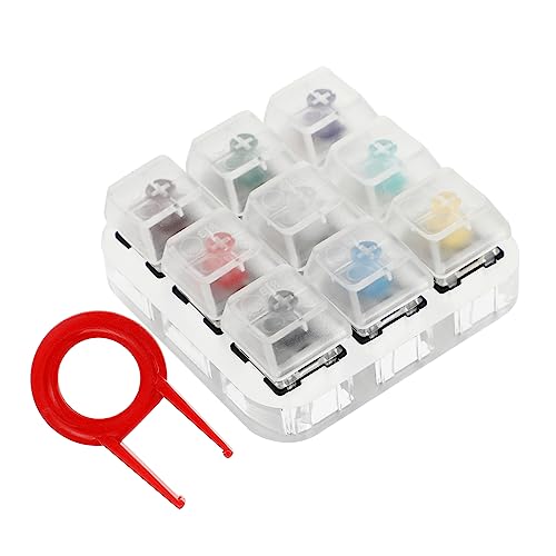 Gadpiparty Tastaturtester-Tool 9-Tasten-Tester für Mechanische Tastaturen Acrylsockel Einfaches Unterscheiden Von Tastentypen von Gadpiparty