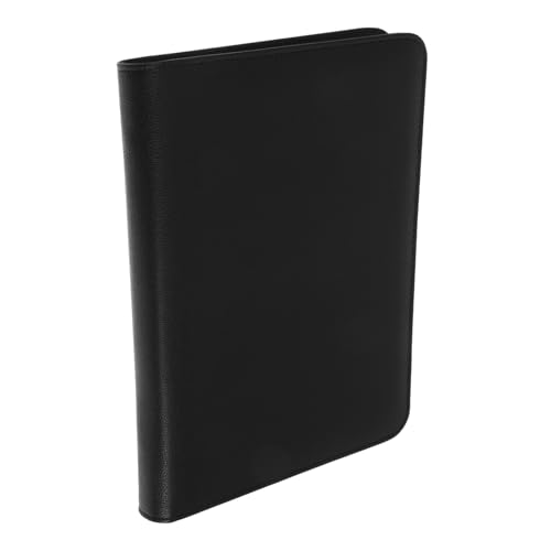 Gadpiparty Aktentaschenbinder Aktentasche mit Reißverschluss Portfolio mit Ringordner Business Binder mit Reißverschluss Eine Ringbuchmappe Ordner mit Reißverschluss Notizbuch Binder Pu Black von Gadpiparty
