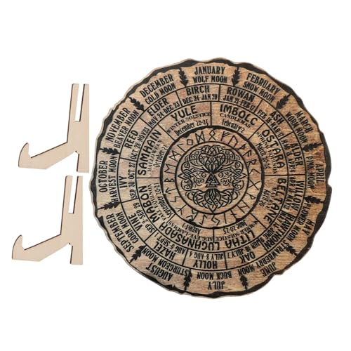 Gadpiparty Dekorationen aus Holz LED jährlich Vintage Wohnkultur Rad des Jahres Ornamente runder Kalender aus Holz Hexenkalenderdekoration für den Haushalt hölzern Light Brown Gadpiparty Dekorationen aus Holz LED jährlich Vintage Wohnkultur Rad des Jahres Ornamente runder Kalender aus Holz Hexenkalenderdekoration für den Haushalt hölzern Light Brown von Gadpiparty