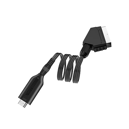 Gadpiparty Direktverbindungskonvertierungslinie Scart-zu-Video-Adapter Videoadapter Audio-Video-Konverter Video-Audio-Upscale-Konverter Videoskalierer Scart-zu-Video-Konverter Gummi Schwarz von Gadpiparty
